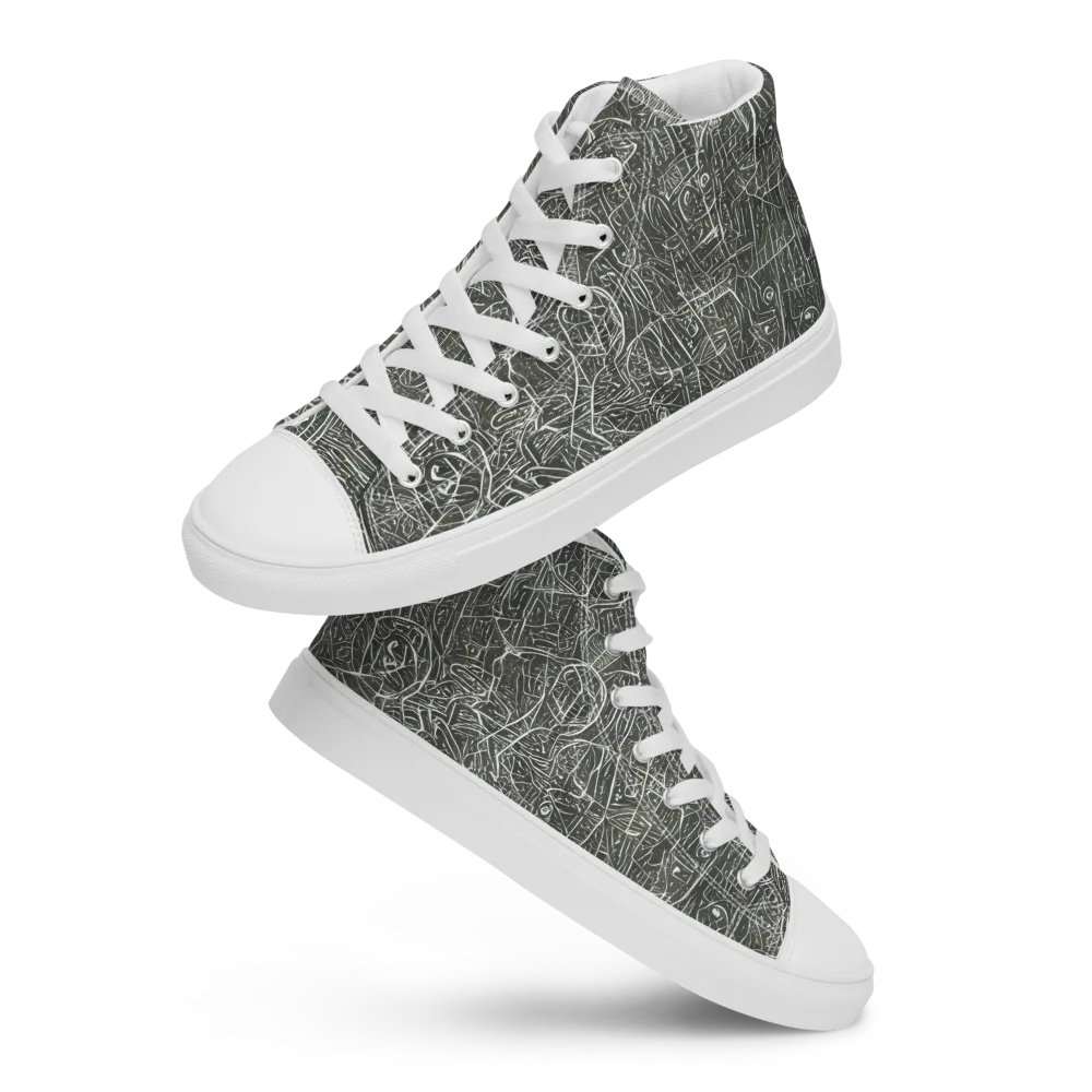 Obsidian Menagerie on Men's High Top Canvas Shoes — Front