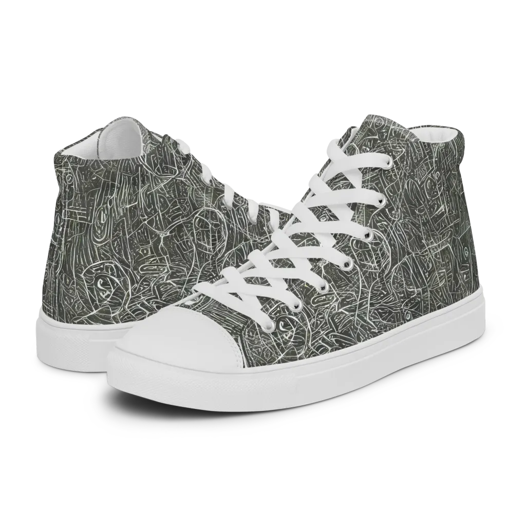 Obsidian Menagerie on Women's High Top Canvas Shoes — Left
