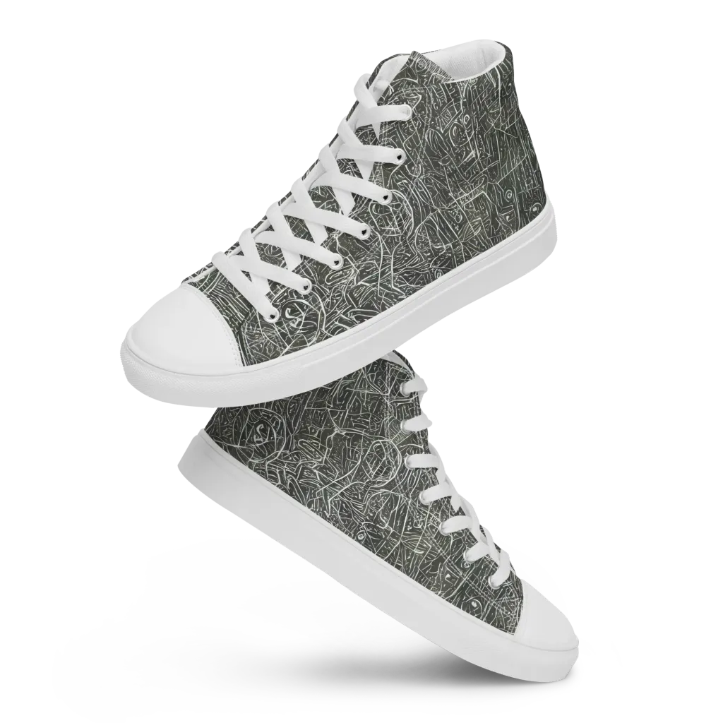Obsidian Menagerie on Women's High Top Canvas Shoes — Front