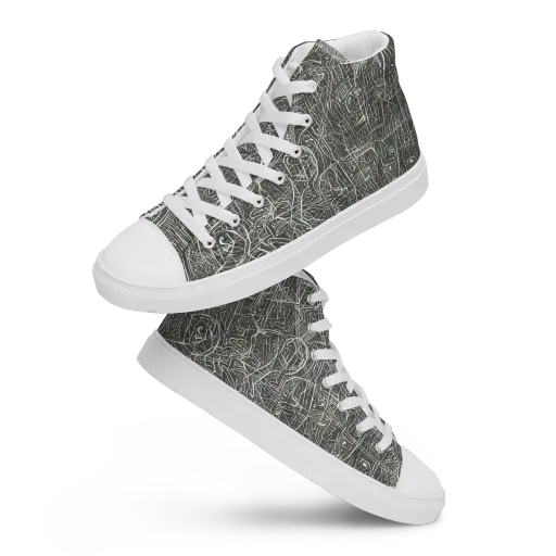 Obsidian Menagerie on a Women's High Top Canvas Shoes