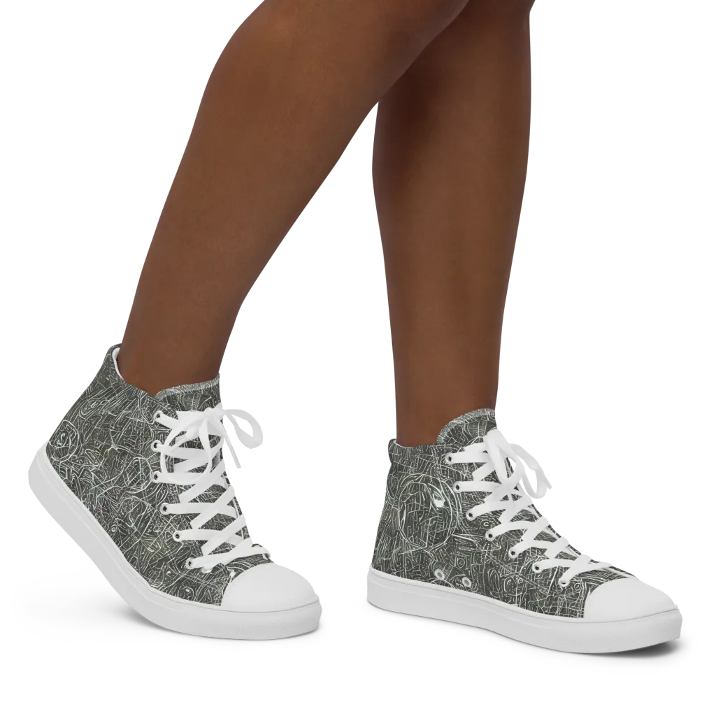 Obsidian Menagerie on Women's High Top Canvas Shoes — Right