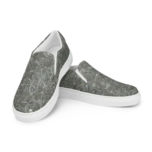 Obsidian Menagerie on a Men's Slip-On Canvas Shoes