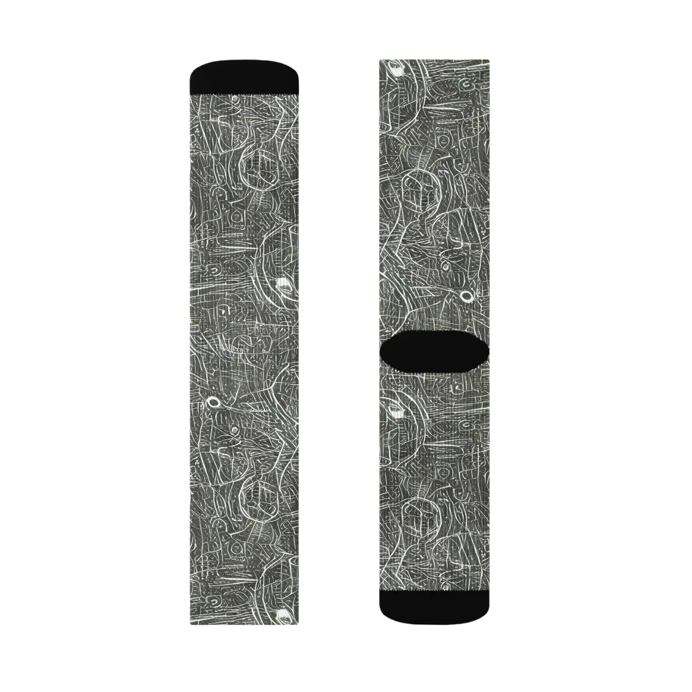 Obsidian Menagerie on Socks — Left Sock
