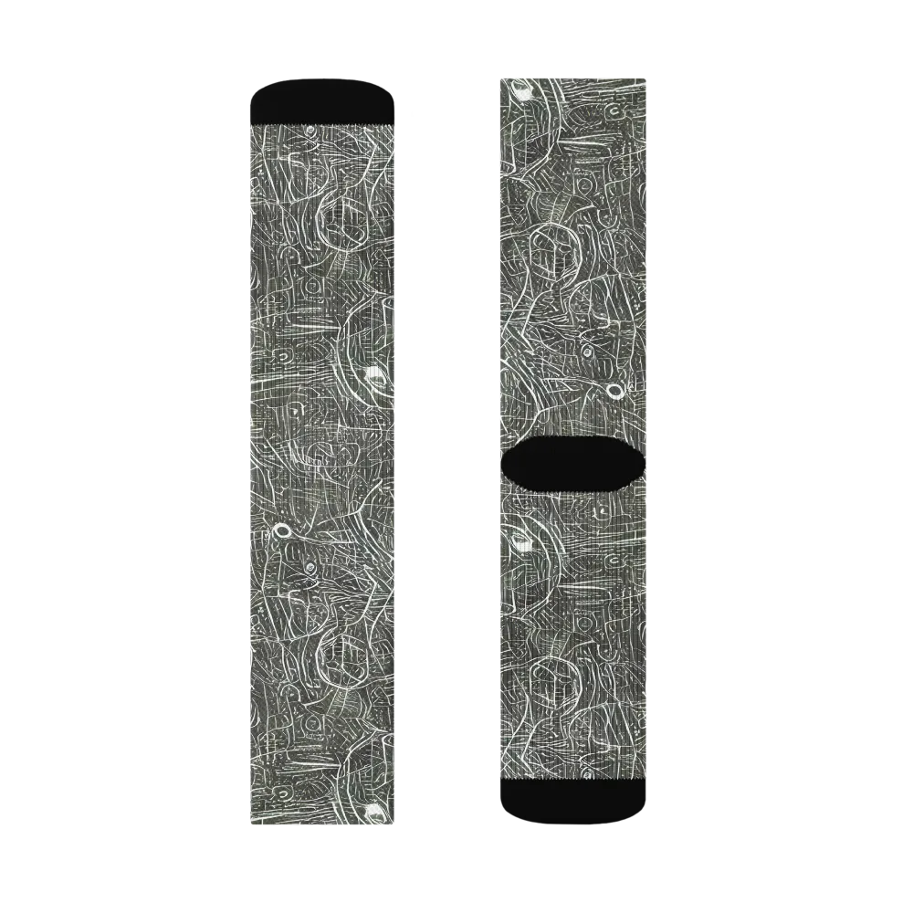 Obsidian Menagerie on Socks — Right Sock
