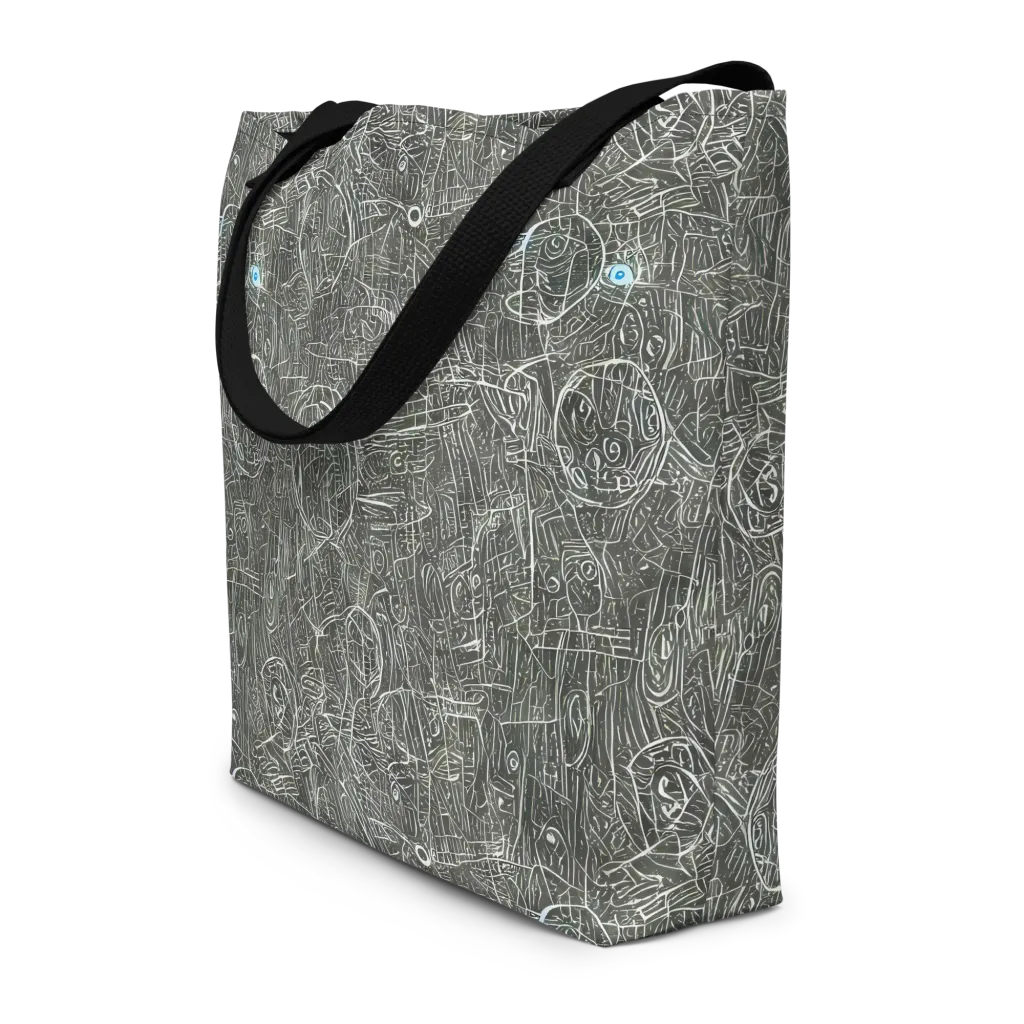 Obsidian Menagerie on Large Tote Bag W/ Pocket — Front