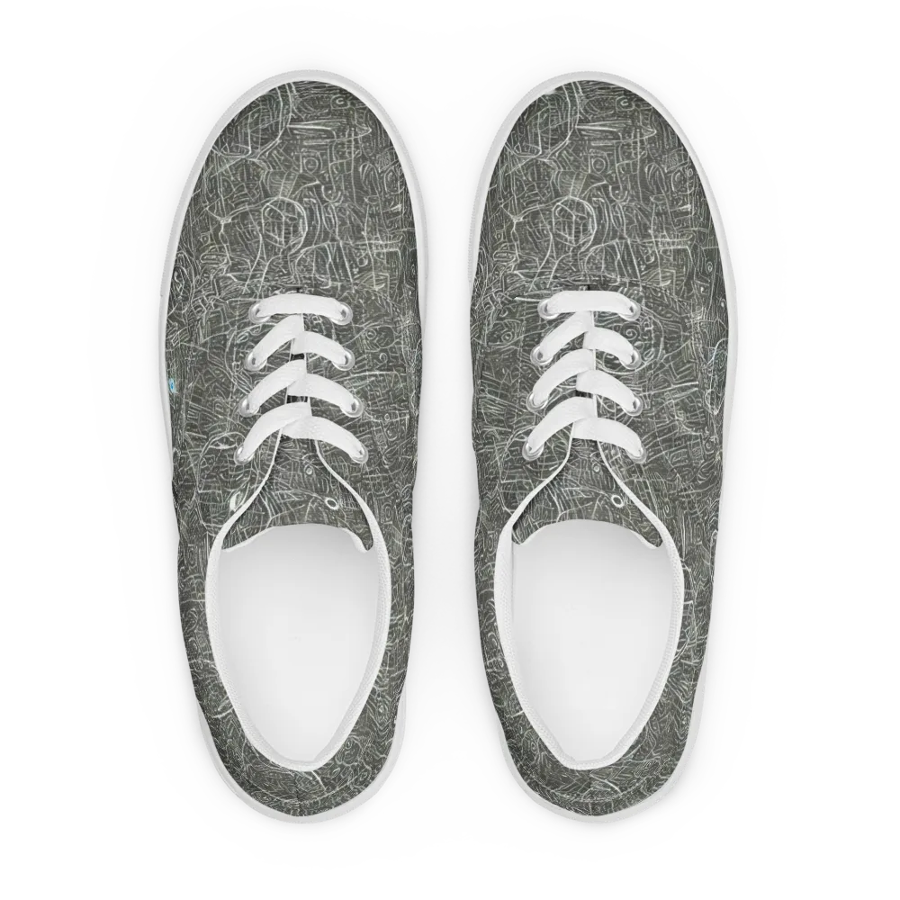 Obsidian Menagerie on Men's Lace-Up Canvas Shoes — Front