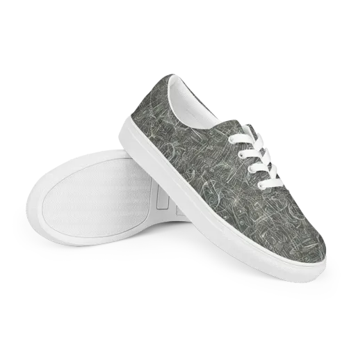 Obsidian Menagerie on a Men's Lace-Up Canvas Shoes