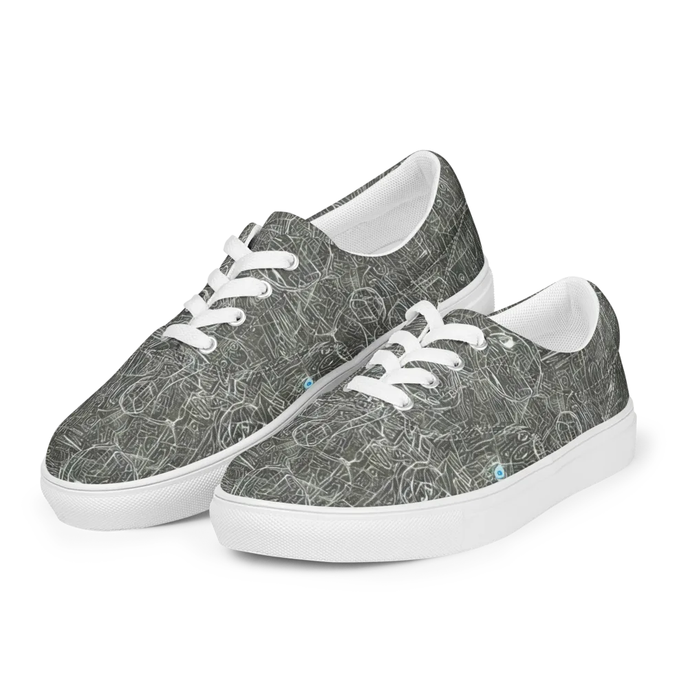 Obsidian Menagerie on Men's Lace-Up Canvas Shoes — Left Front