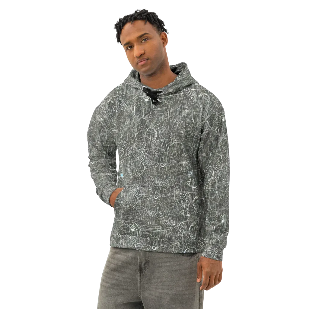 Obsidian Menagerie on Cotton Hoodie — Left Front