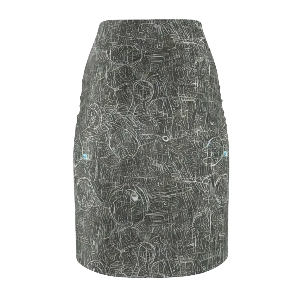 Obsidian Menagerie on Pencil Skirt — Back