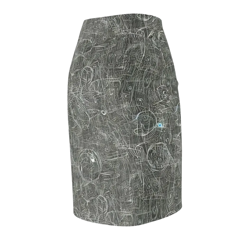 Obsidian Menagerie on Pencil Skirt — Back Side