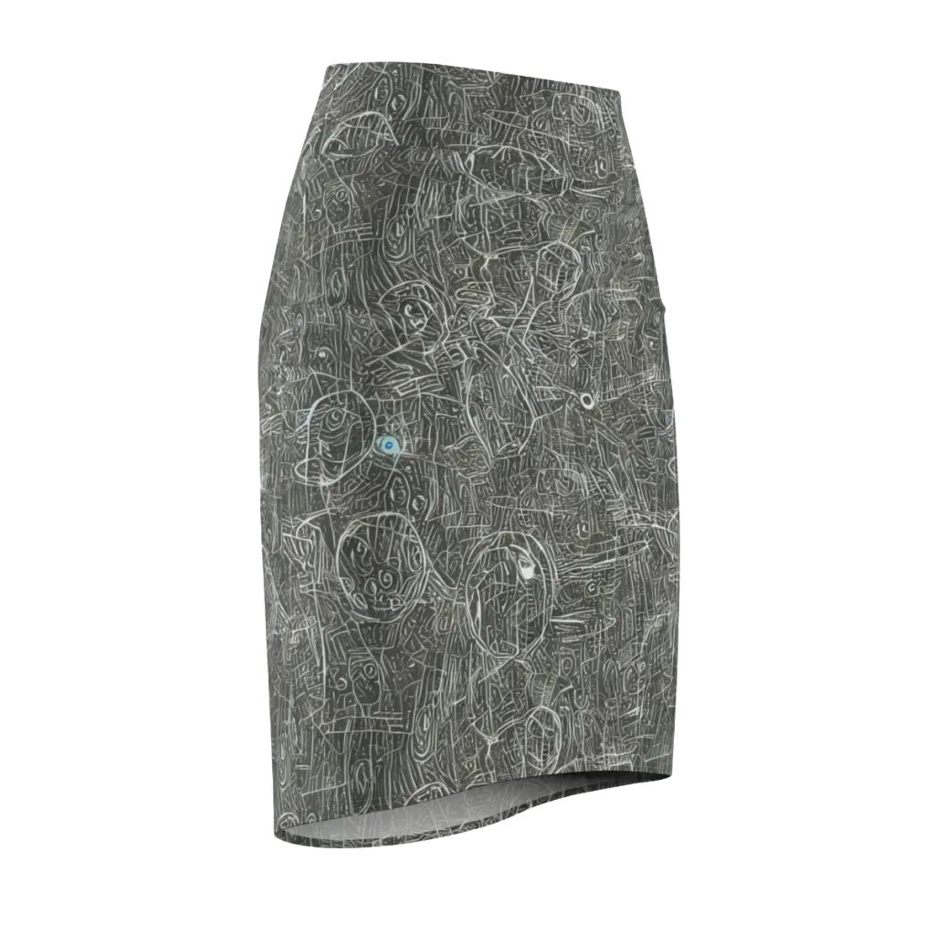 Obsidian Menagerie on Pencil Skirt — Front Side