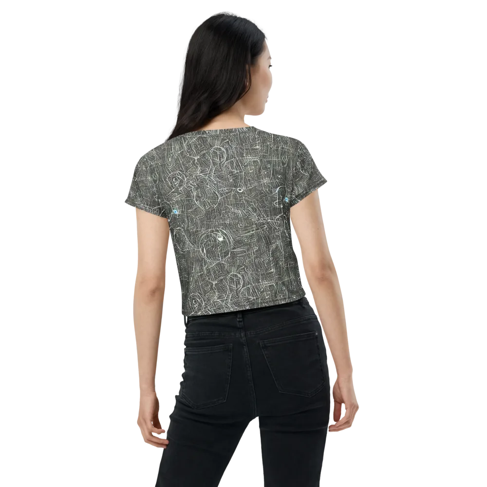 Obsidian Menagerie on Crop Tee — Back