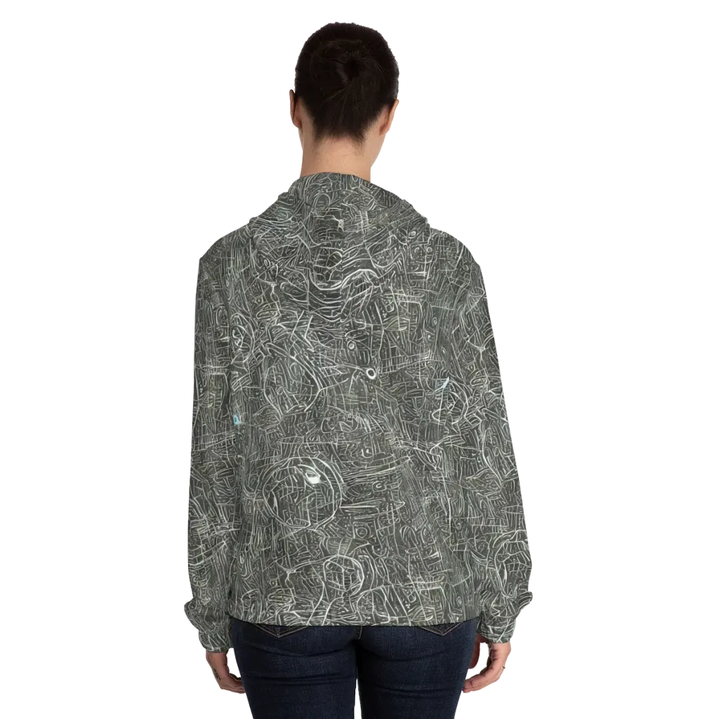 Obsidian Menagerie on Women's Full-Zip Hoodie — Back On Person