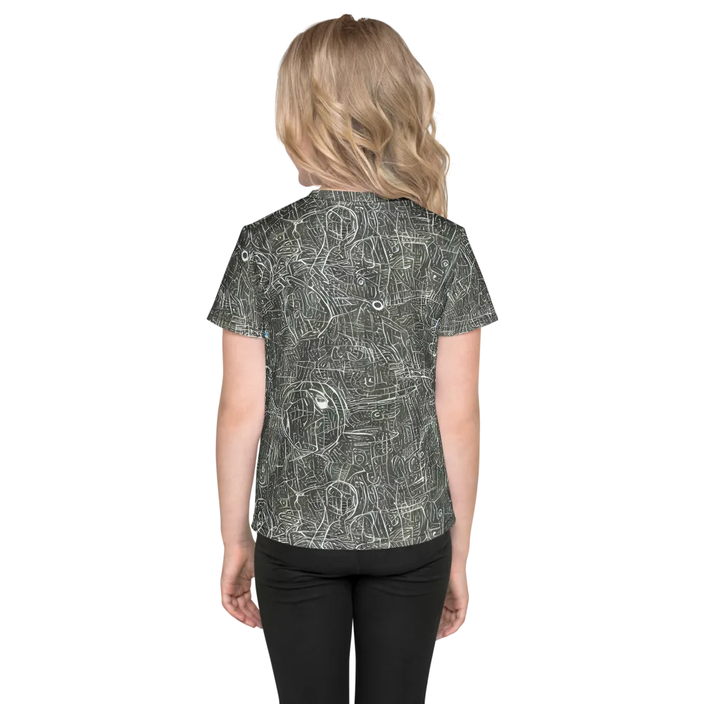 Obsidian Menagerie on Kids Crew Neck T-Shirt — Back
