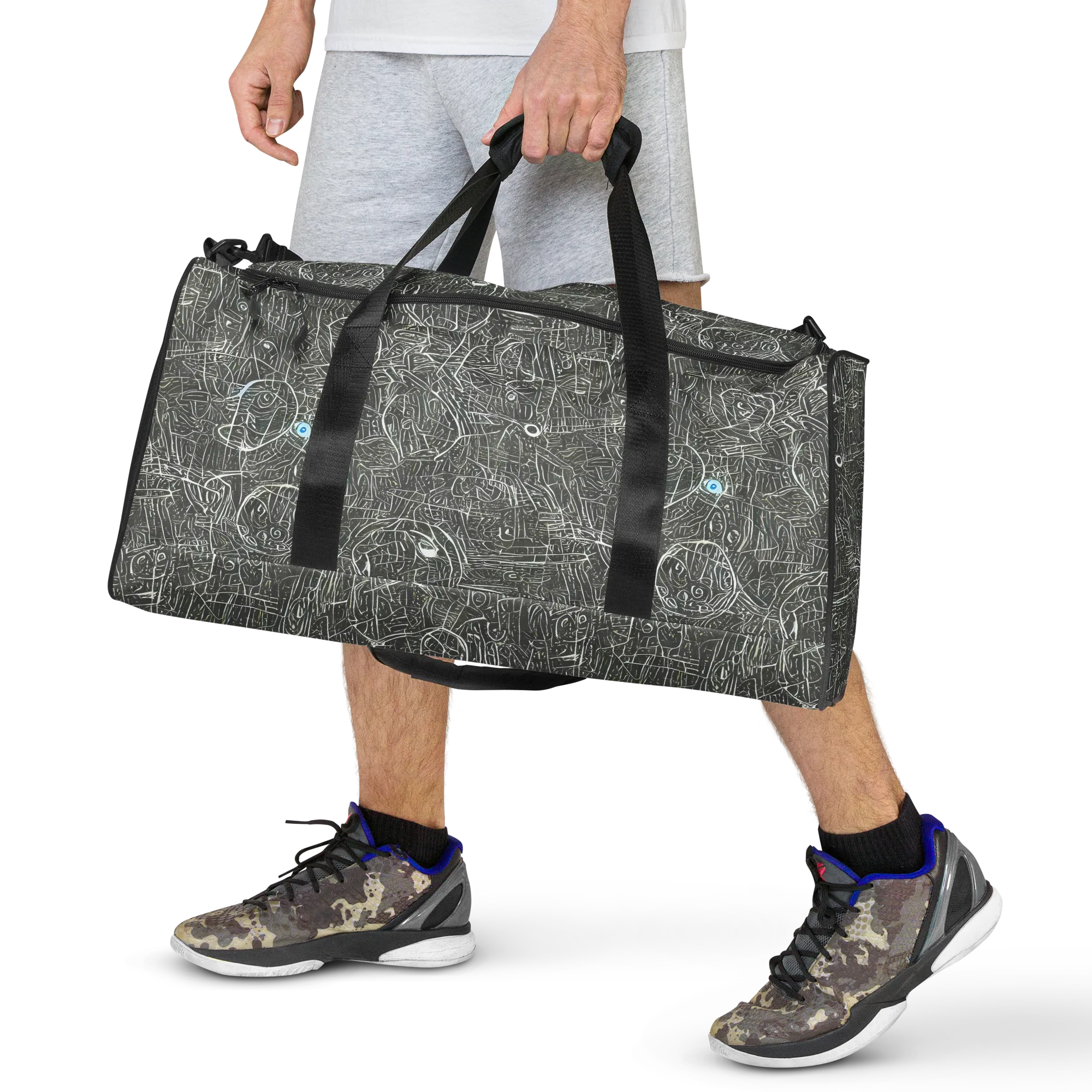 Obsidian Menagerie on Duffle Bag — Front
