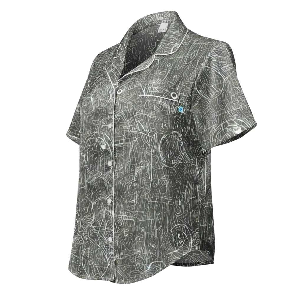 Obsidian Menagerie on Women's Short Sleeve Pajama Top — Left Front