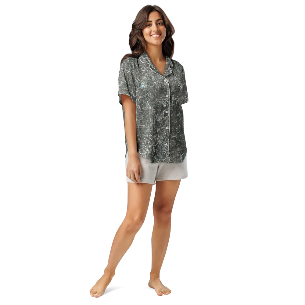 Obsidian Menagerie on Women's Short Sleeve Pajama Top — Front