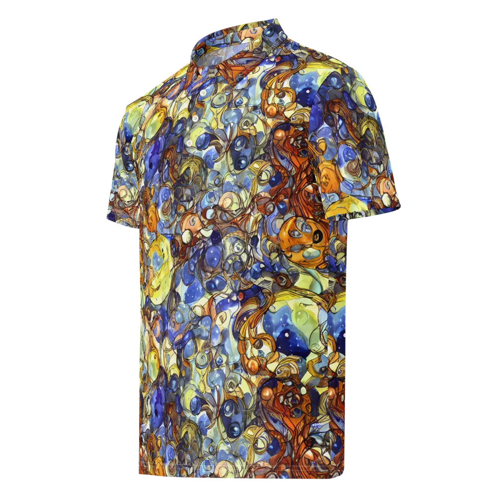 Electric Aquarium on Men's Slim Fit Polo Shirt — Left Front