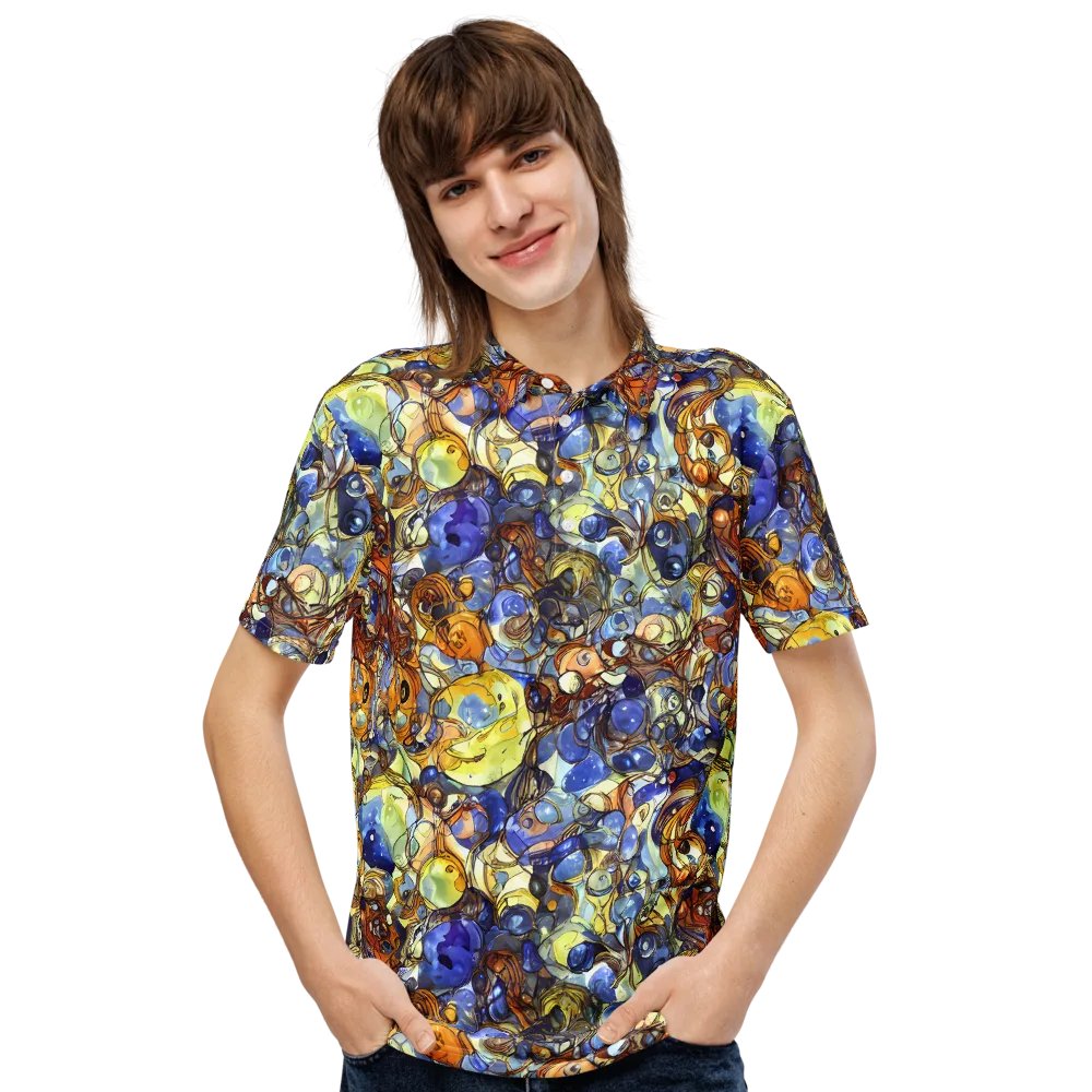Electric Aquarium on Men's Slim Fit Polo Shirt — Front