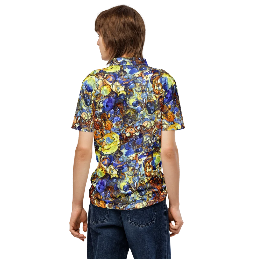 Electric Aquarium on Men's Slim Fit Polo Shirt — Back