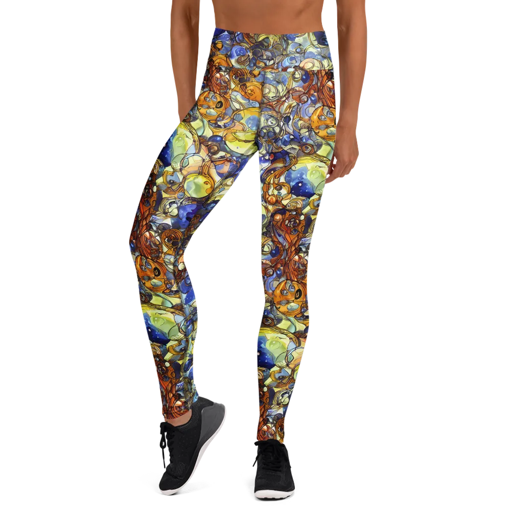 Electric Aquarium on Yoga Leggings — Front