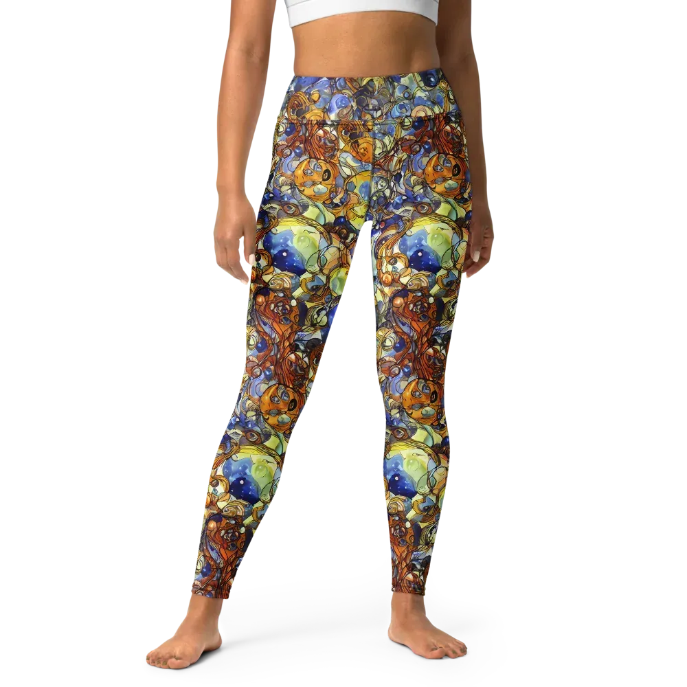 Electric Aquarium on Yoga Leggings — Front