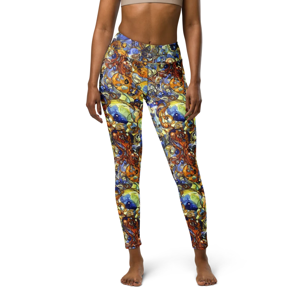 Electric Aquarium on Yoga Leggings — Front