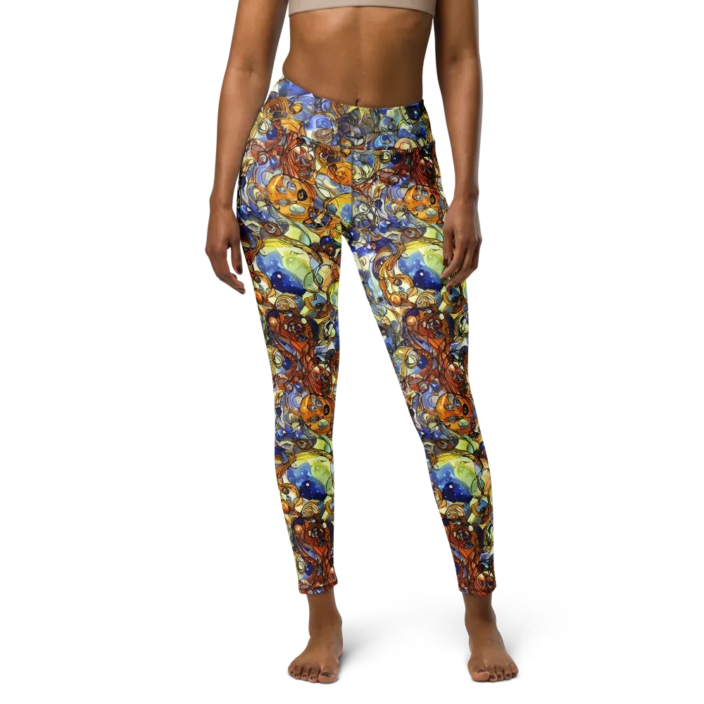Electric Aquarium on Yoga Leggings — Front
