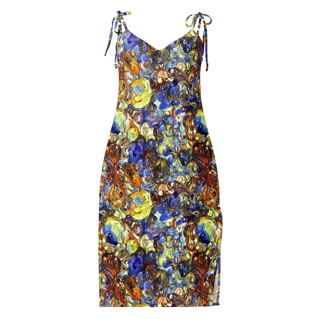 Electric Aquarium on Slip Dress — Front