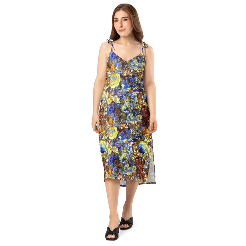 Electric Aquarium on Slip Dress — Front
