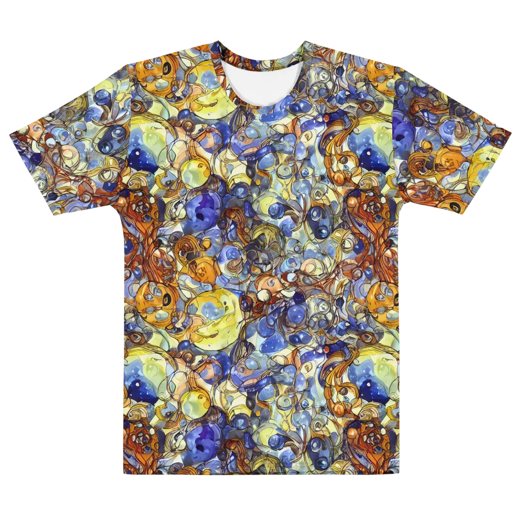 Electric Aquarium on Men's Cotton Crew Neck T-Shirt — Front