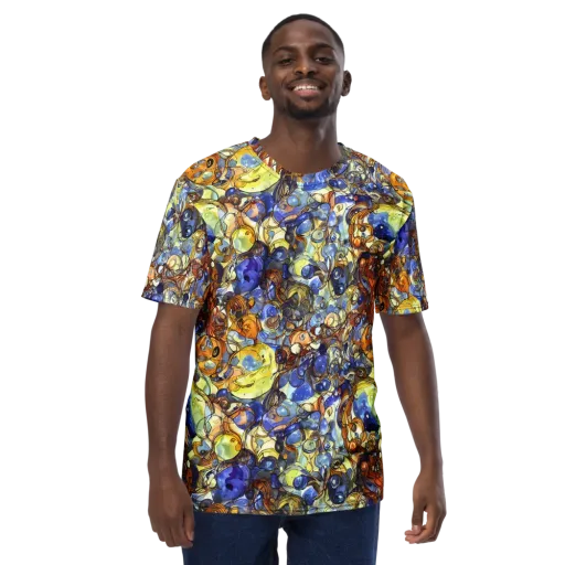 Electric Aquarium on a Men's Crew Neck T-Shirt