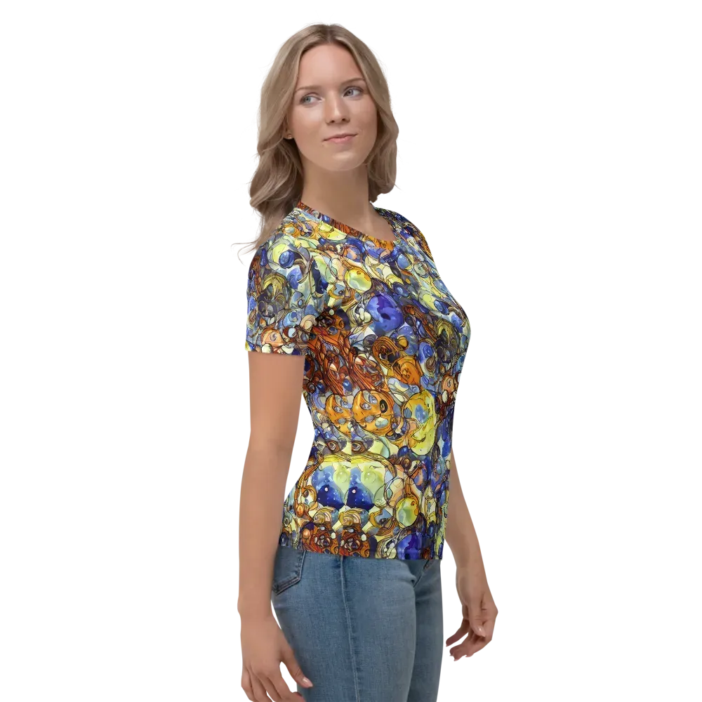 Electric Aquarium on Women's Crew Neck T-Shirt — Right