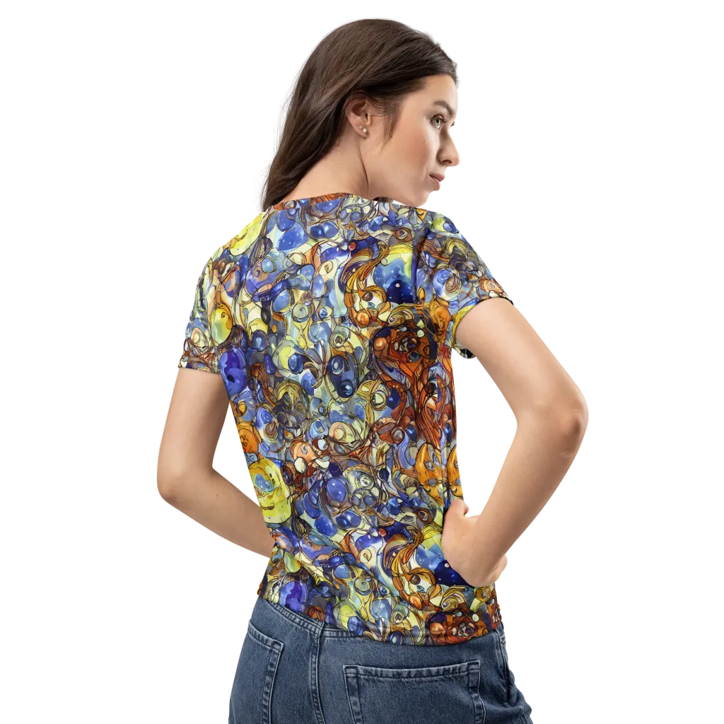 Electric Aquarium on Women's Crew Neck T-Shirt — Back
