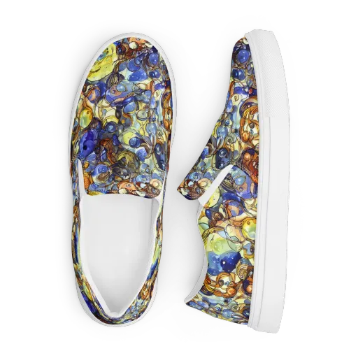 Electric Aquarium on a Men's Slip-On Canvas Shoes