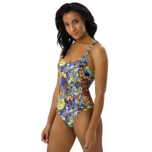 Electric Aquarium on a One-Piece Swimsuit