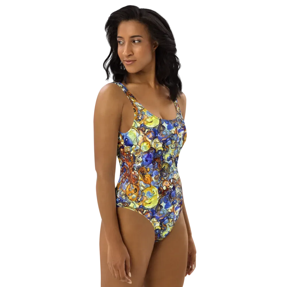 Electric Aquarium on One-Piece Swimsuit — Right