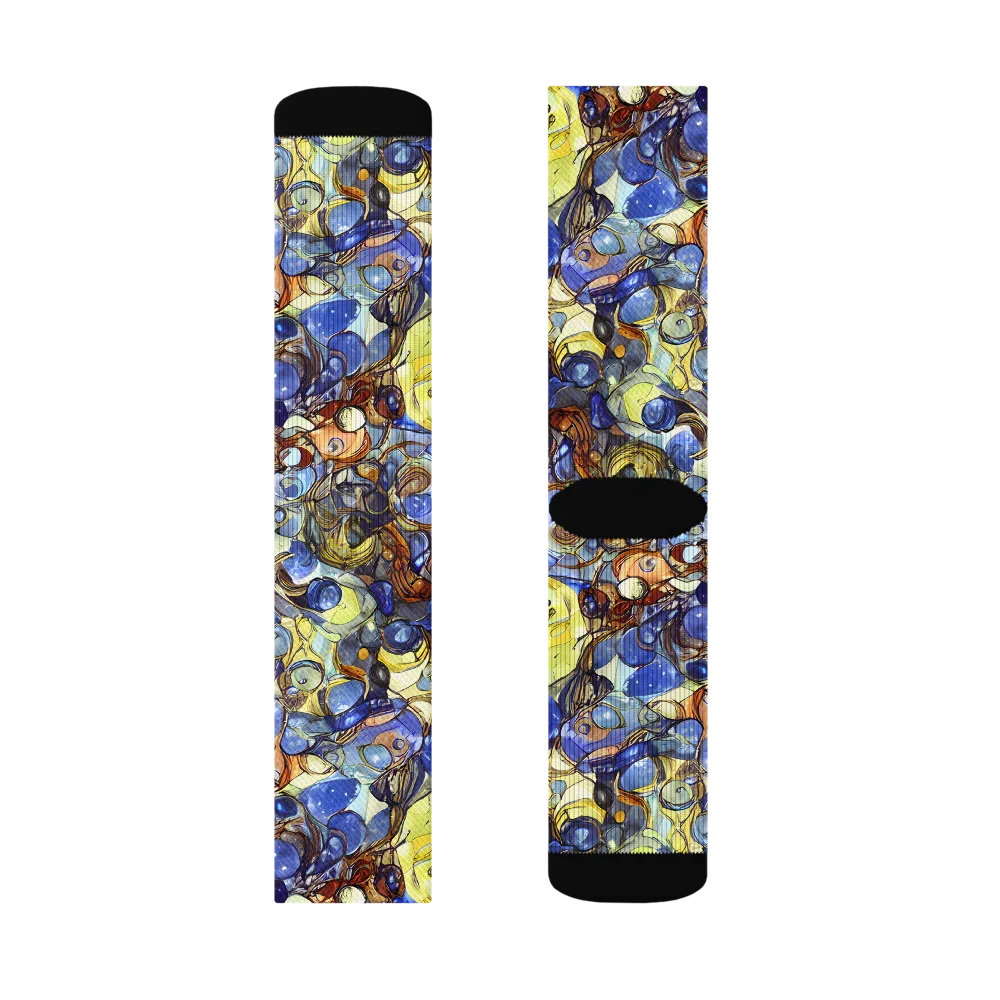 Electric Aquarium on Socks — Right Sock