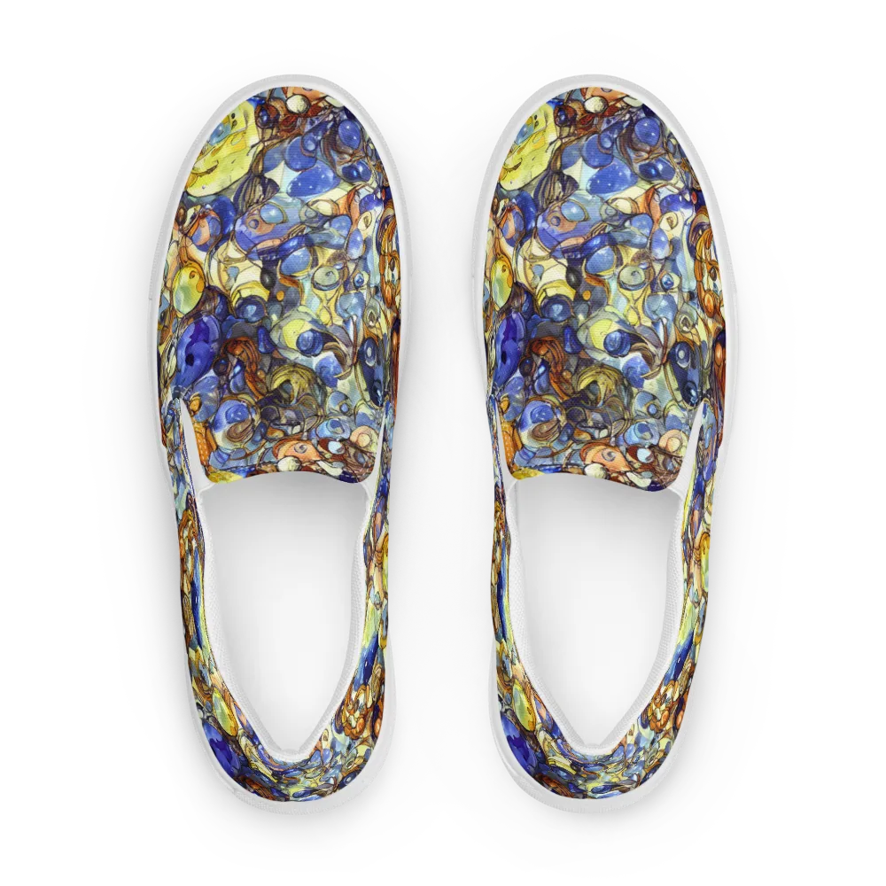 Electric Aquarium on Women's Slip-On Canvas Shoes — Front