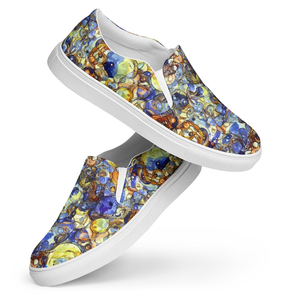 Electric Aquarium on Women's Slip-On Canvas Shoes — Front