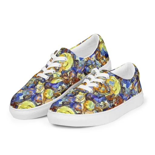 Electric Aquarium on a Men's Lace-Up Canvas Shoes