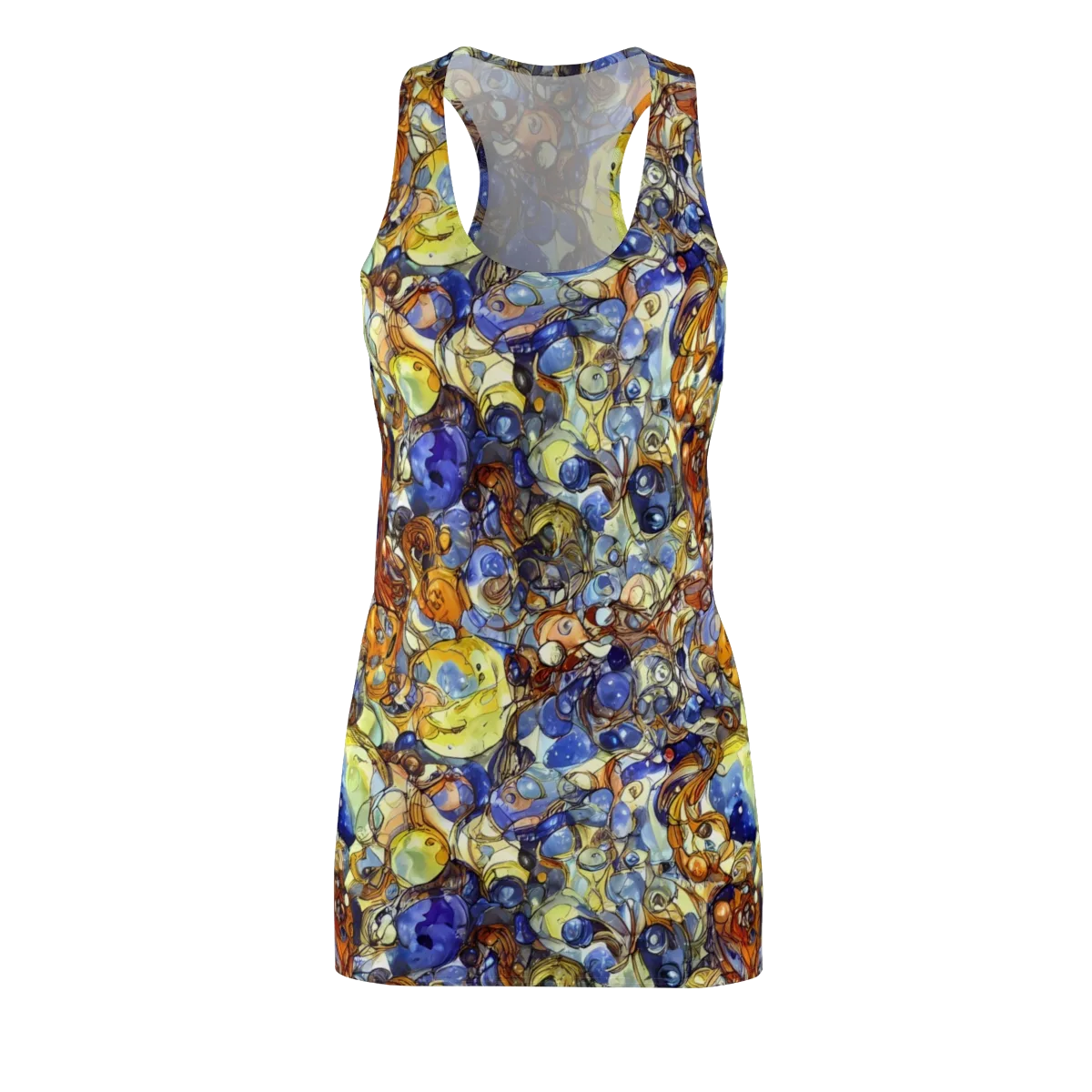 Electric Aquarium on Racerback Dress — Front
