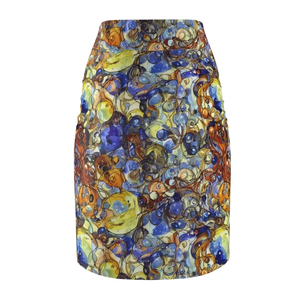 Electric Aquarium on Pencil Skirt — Back