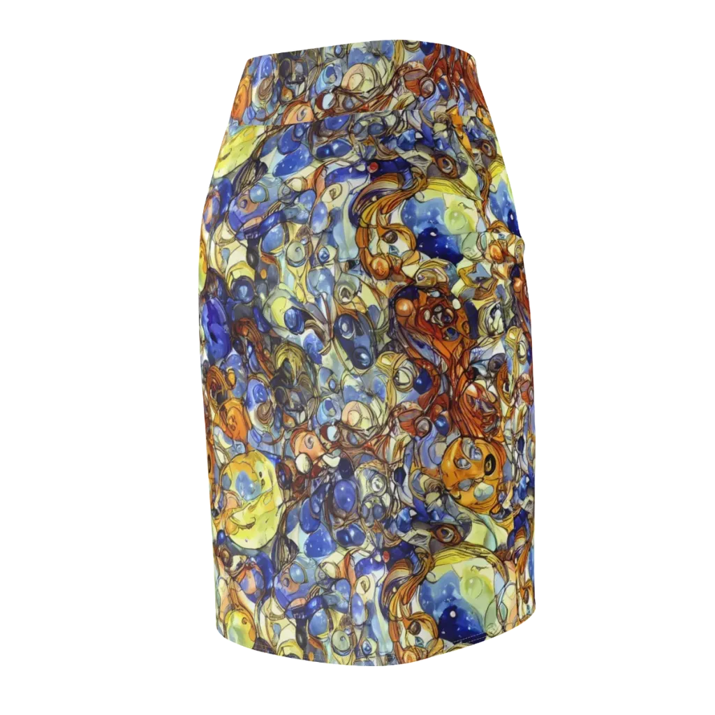 Electric Aquarium on Pencil Skirt — Back Side
