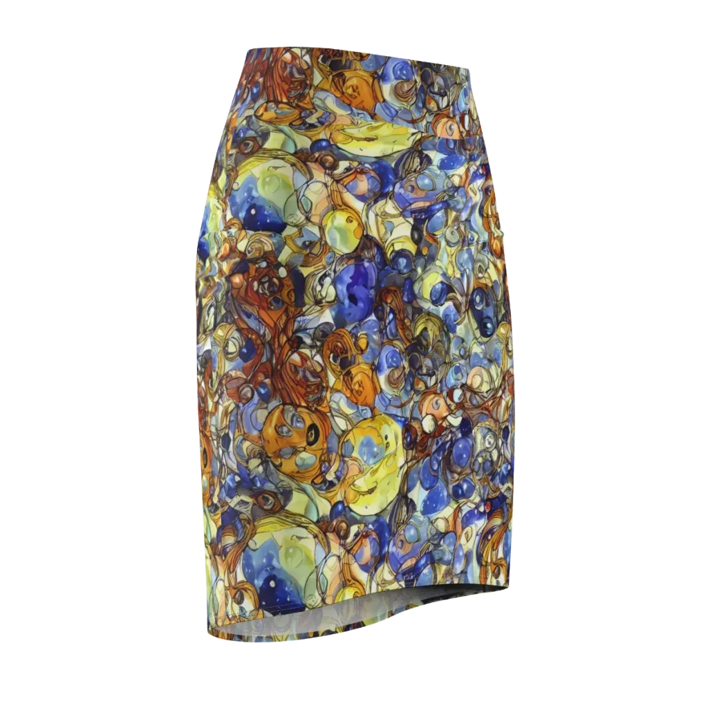 Electric Aquarium on Pencil Skirt — Front Side