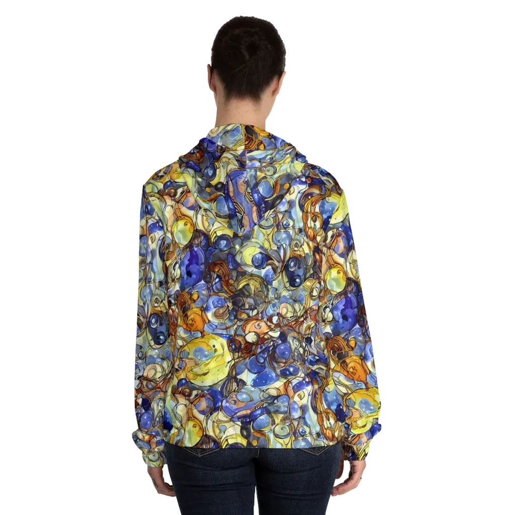 Electric Aquarium on Women's Full-Zip Hoodie — Back On Person