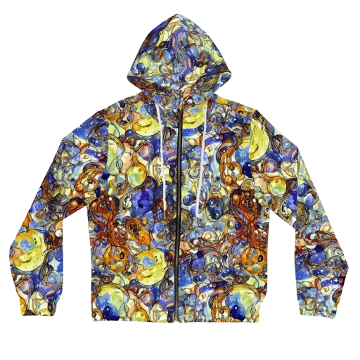 Electric Aquarium on a Women's Full-Zip Hoodie