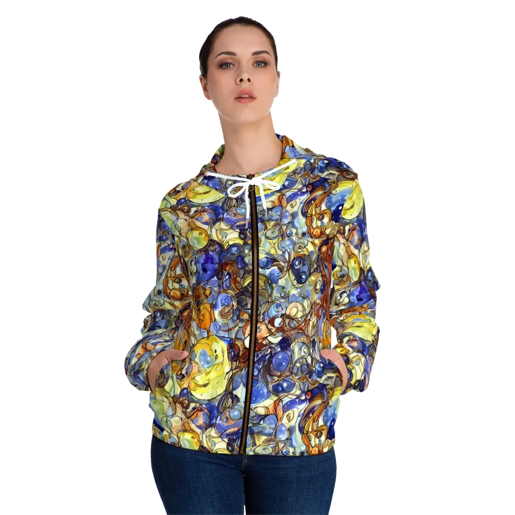 Electric Aquarium on Women's Full-Zip Hoodie — Front On Person