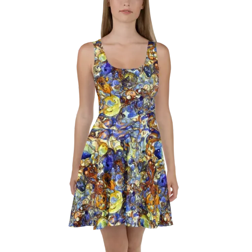 Electric Aquarium on a Skater Dress